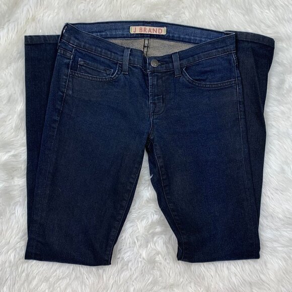 J Brand Pencil Leg Jeans Size 26 Dark Blue Wash 5-Pocket Stretch Denim - Picture 3 of 11